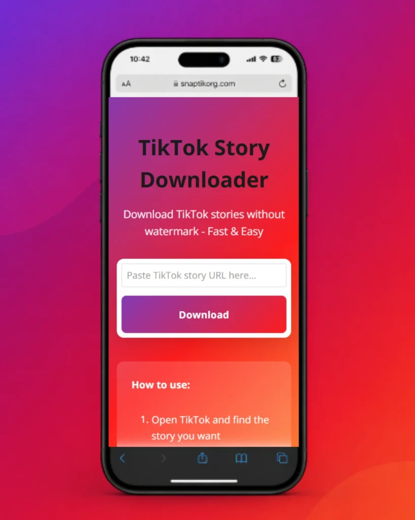 TikTok Story Downloader: Download TikTok Stories Without Watermark 2 how and where to paste story link to dowload story